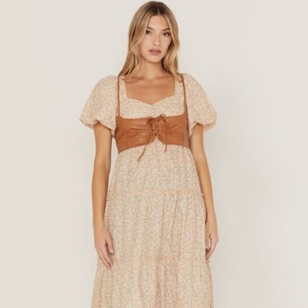 EUC Free People Hastings Corset Belt in Adobe Desert 🏜️